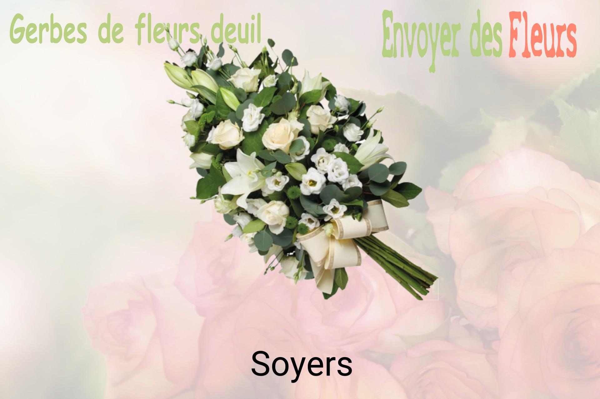 Gerbe de fleurs de deuil livrée à Soyers